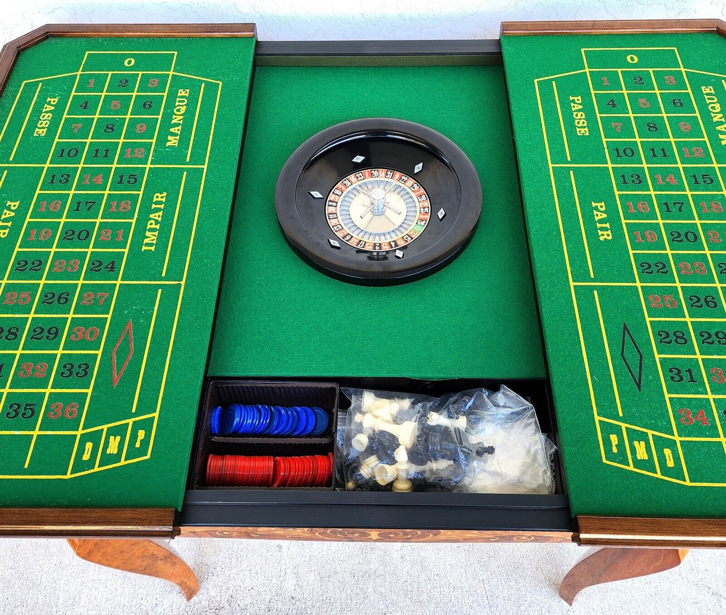 Notturno Intariso Casino Game Table Chairs Italian