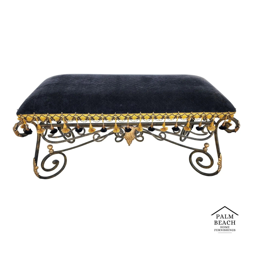 French Louis XV Wrought Iron Ormolu Bench