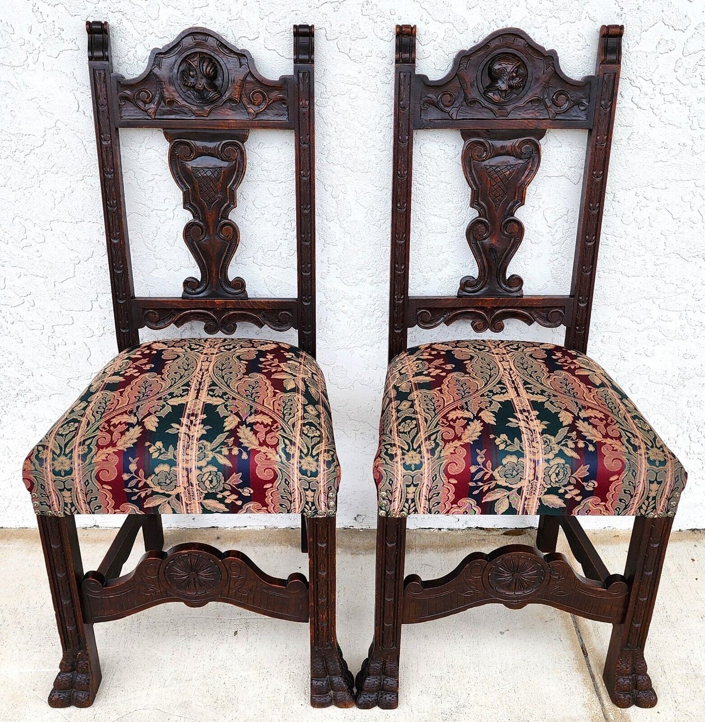 19th Century French Oak Dining Chairs Set of 4