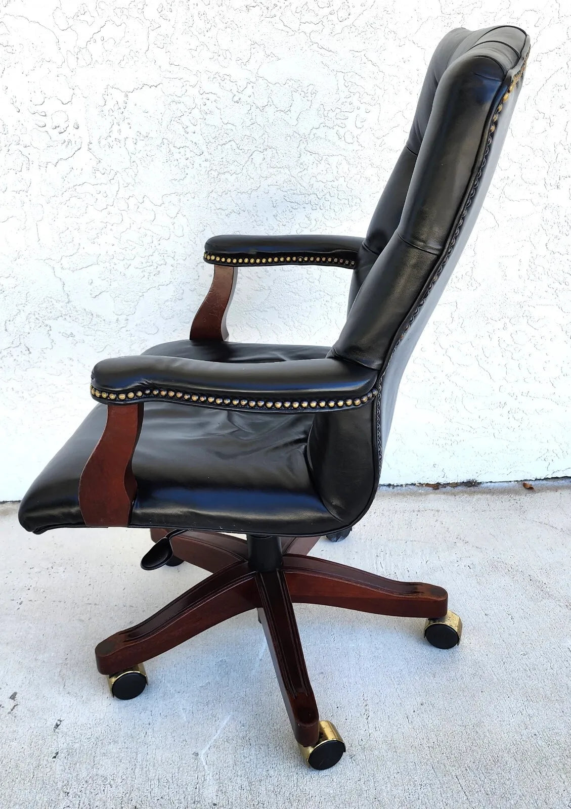 MCM Leather Office Chair Vintage by GUNLOCKE