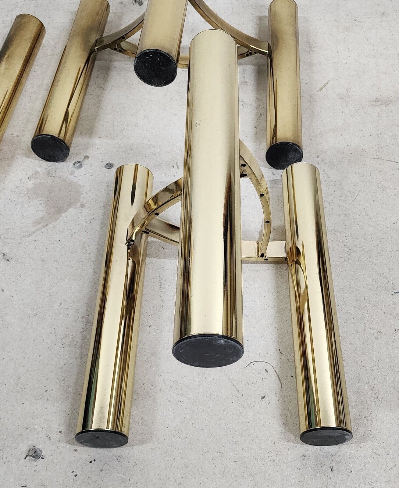 MCM Tubular Brass Table Set Vintage