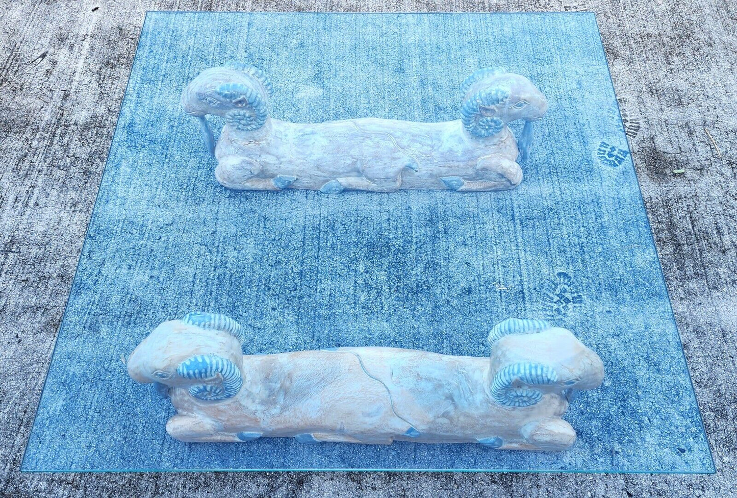 Rams Heads Coffee Cocktail Table Wood