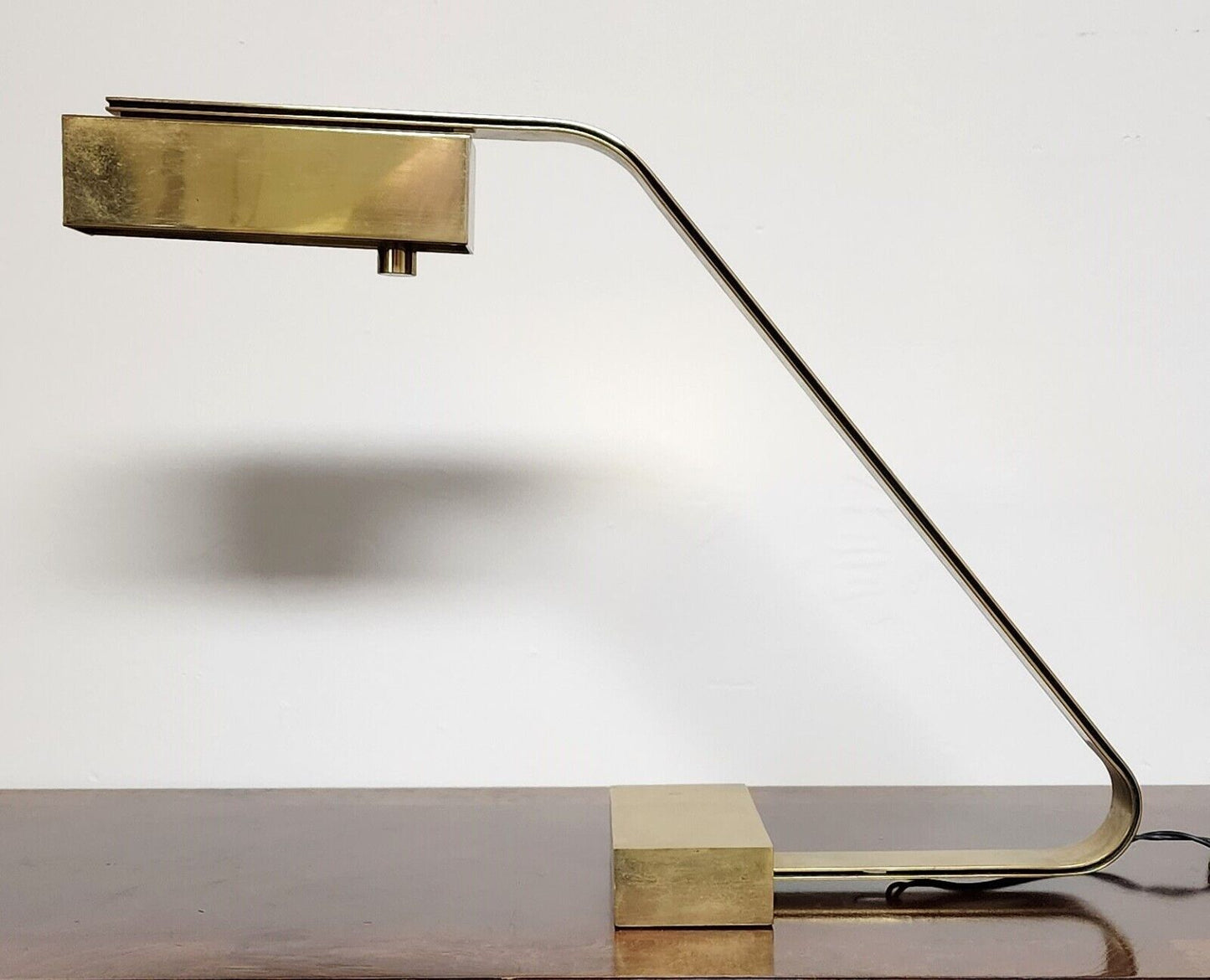 Casella Brass Flat Bar Desk Lamp Rare 1970s