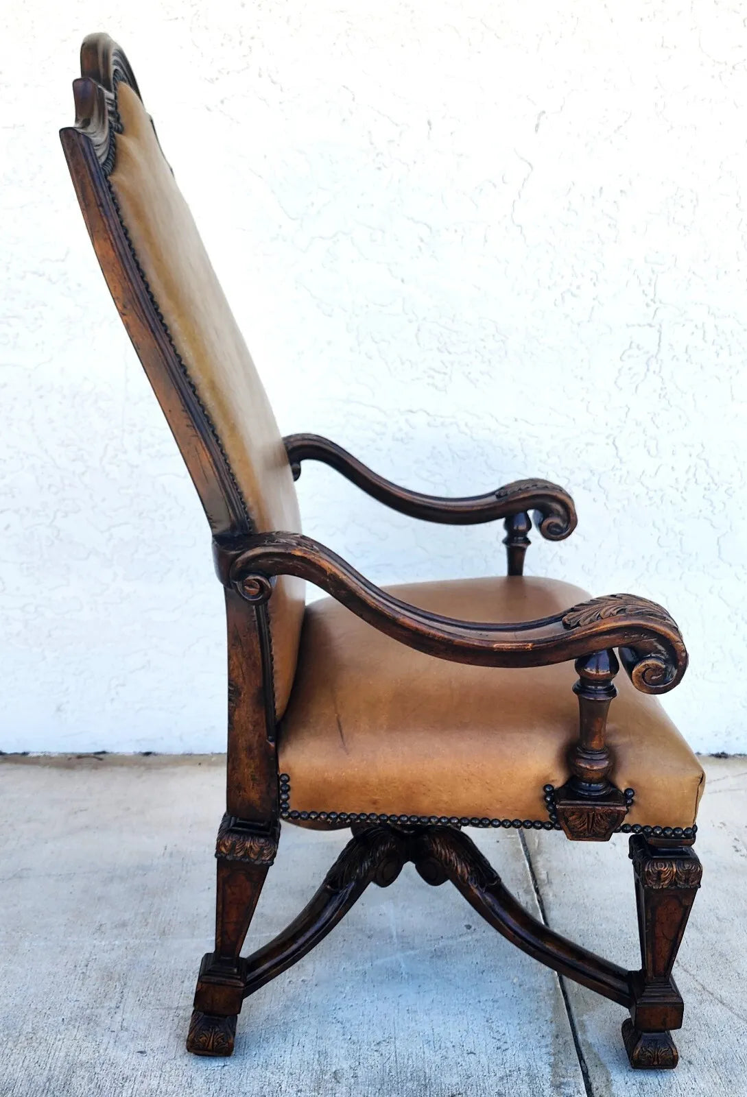 Leather Throne Armchair by THEODORE ALEXANDER