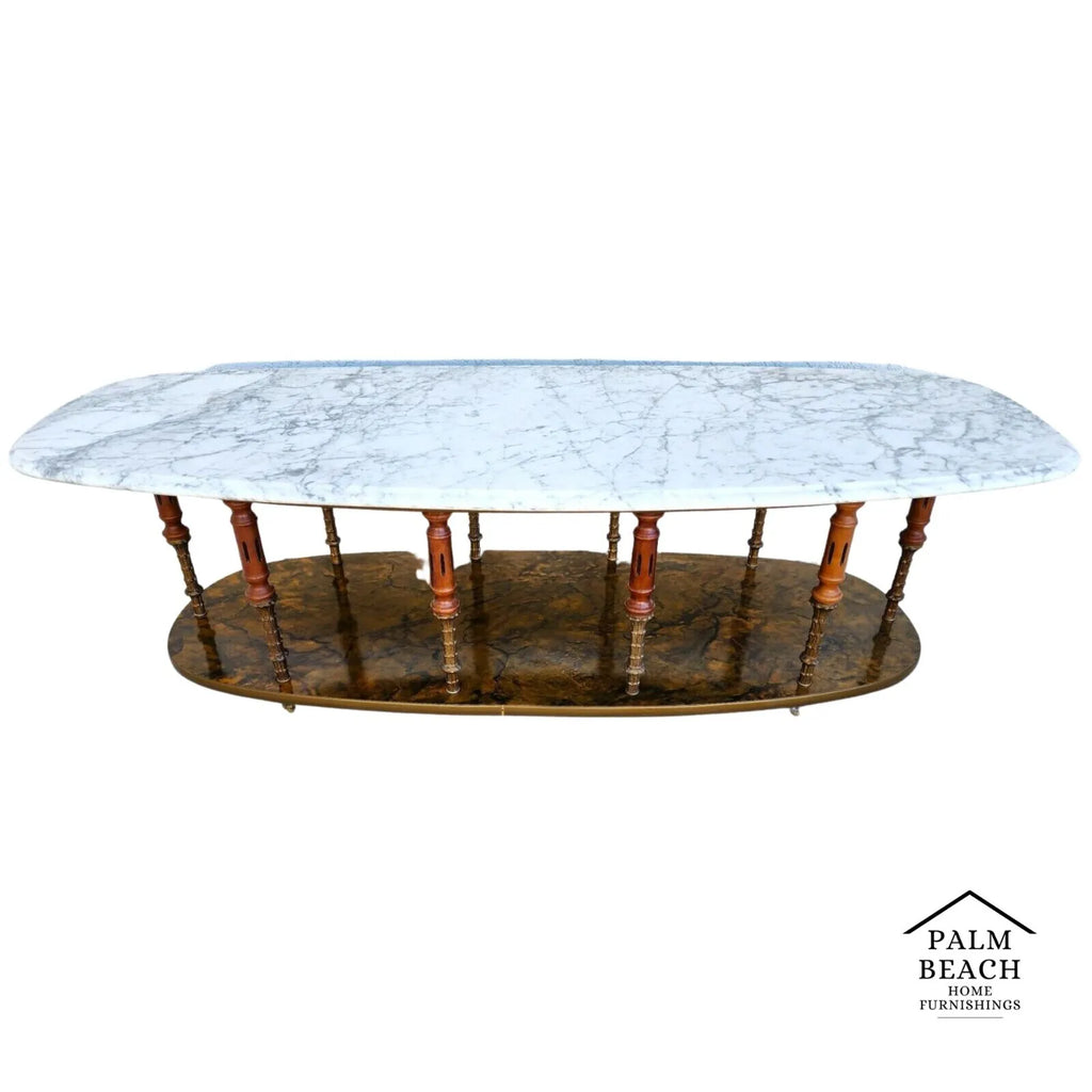 Vintage Italian Coffee Table Carrera Marble