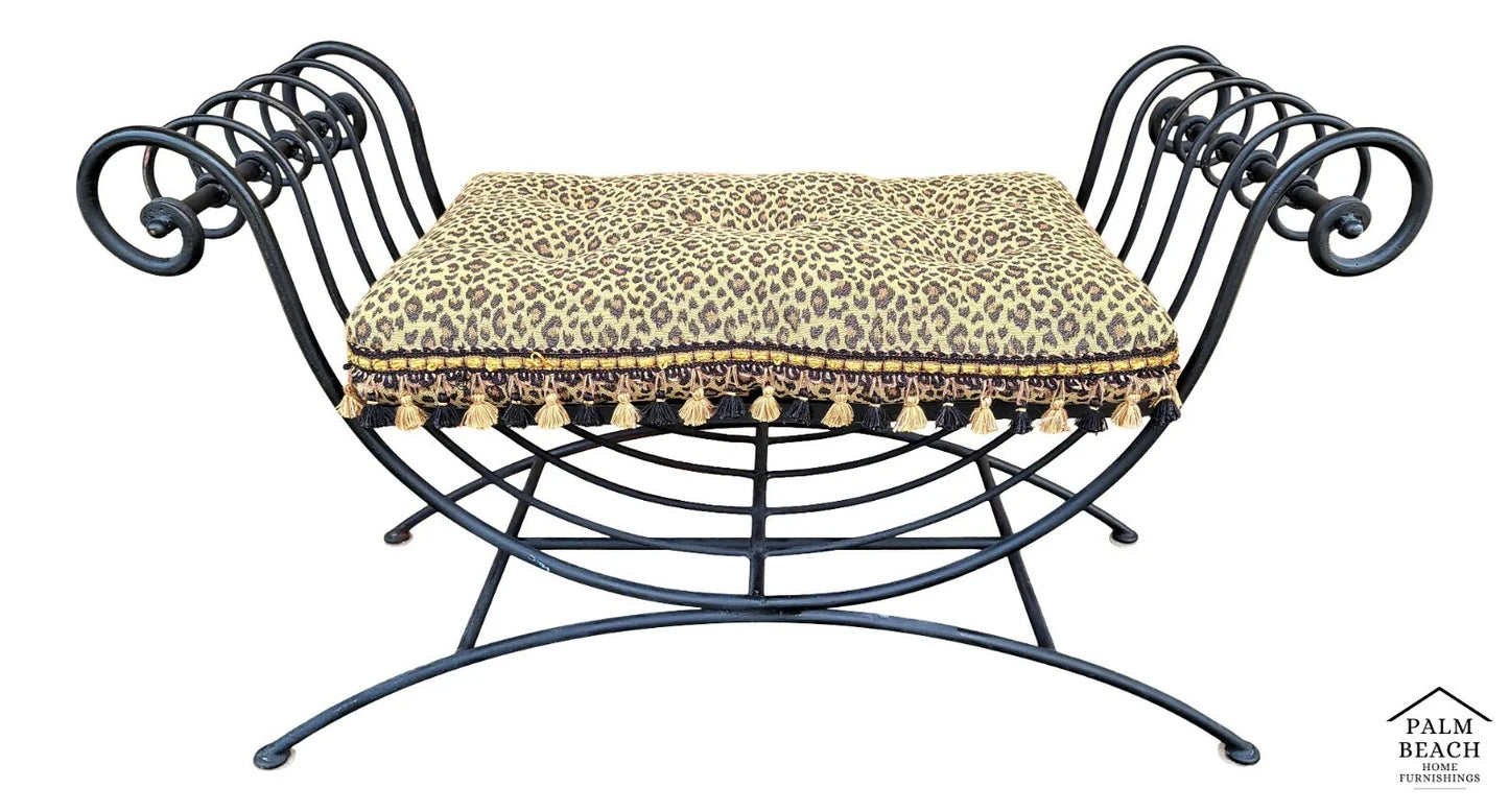 French Louis XV Wrought Iron Ormolu Bench