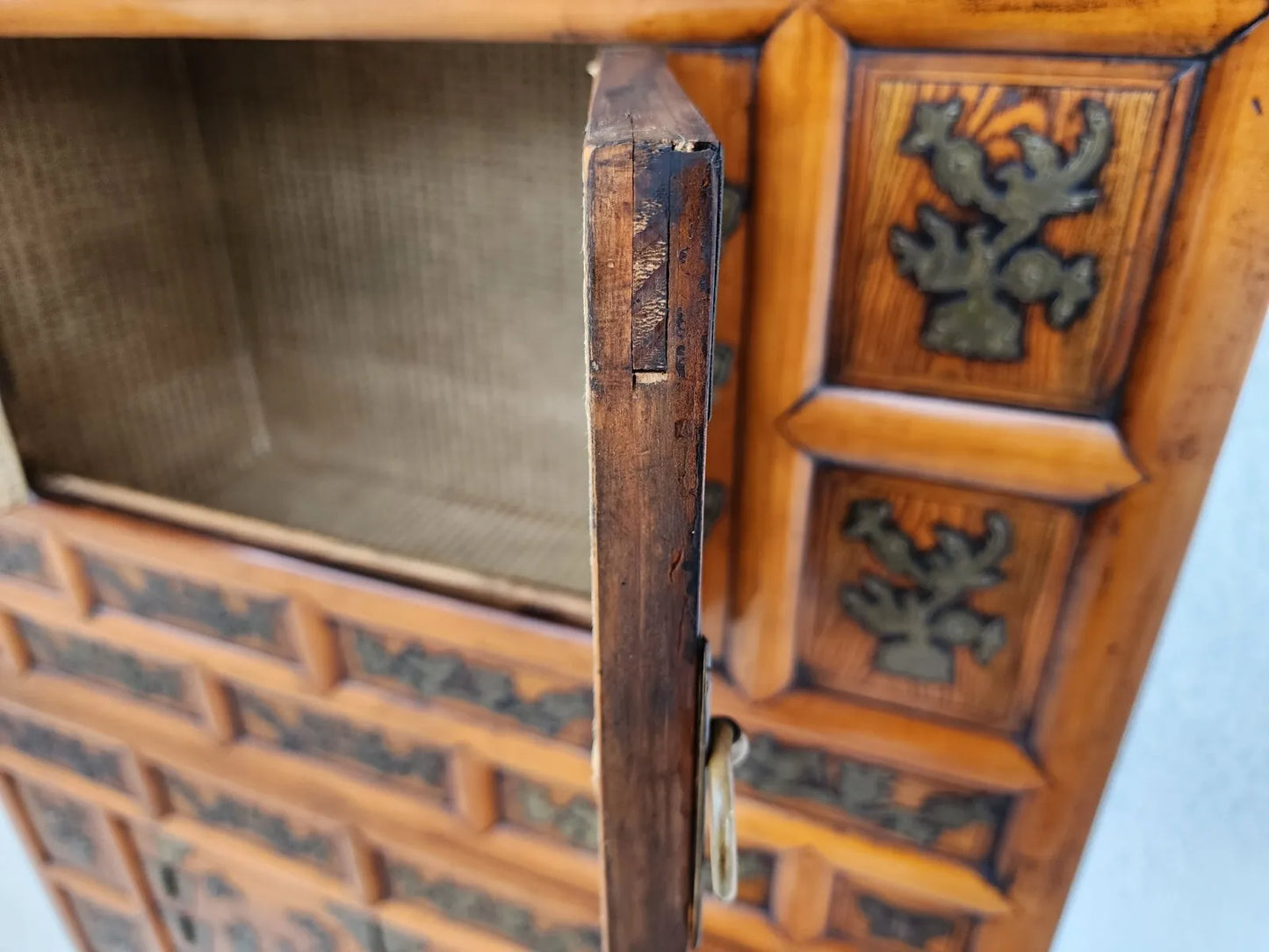 Antique Korean Bandaji Nong Tansu Scholars Wedding Cabinet