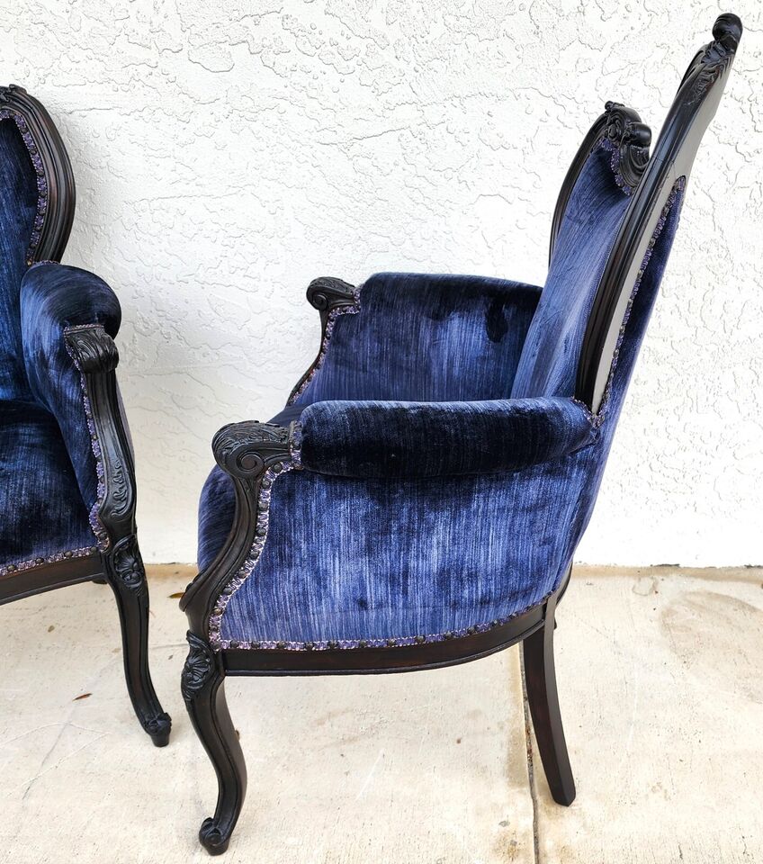 Antique French Parlor Chairs Pair