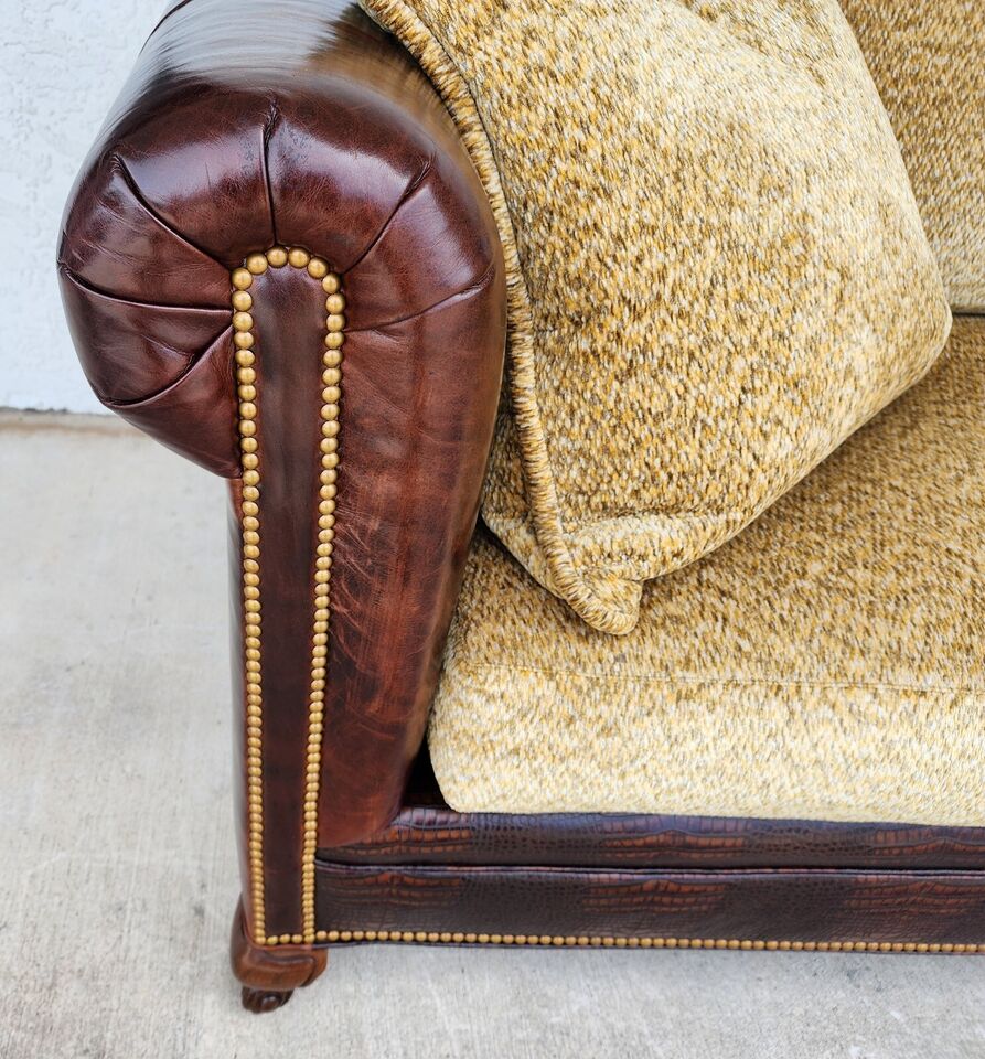 BENTLEY CHURCHILL Leather Sofa Ralph Lauren Style