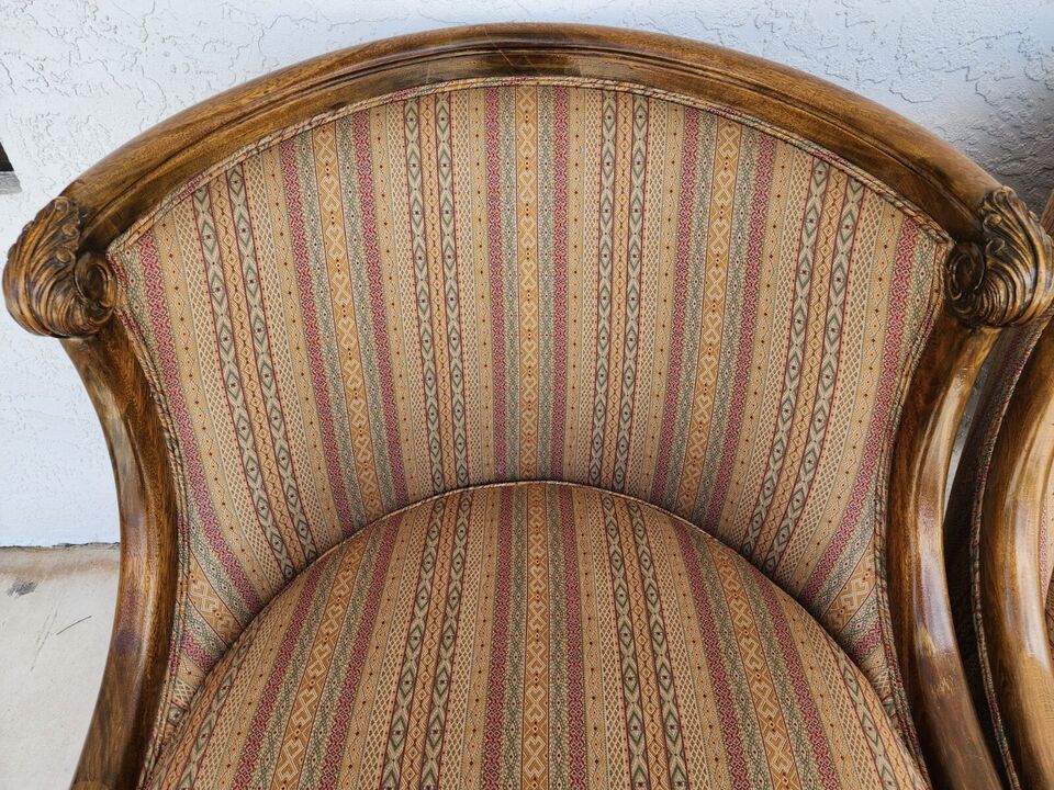 French Provincial Lounge Chairs Oversized by Marge Carson