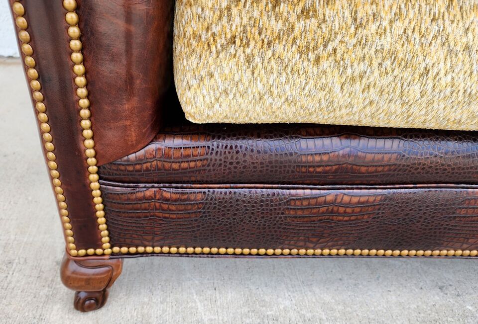 BENTLEY CHURCHILL Leather Sofa Ralph Lauren Style