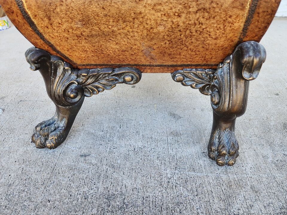 Italian Bombay Chest Commode Leather Wrapped Nightstand Bedside Table