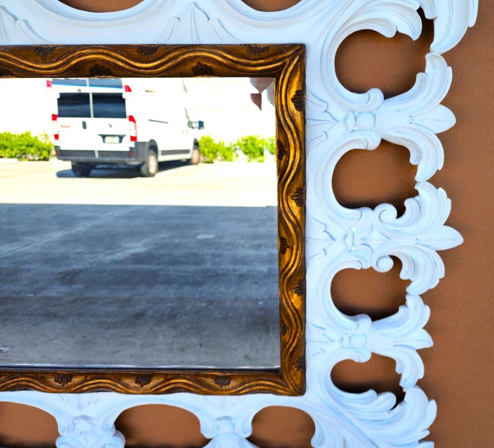 Carved Wood Mirror by Harrison & Gil