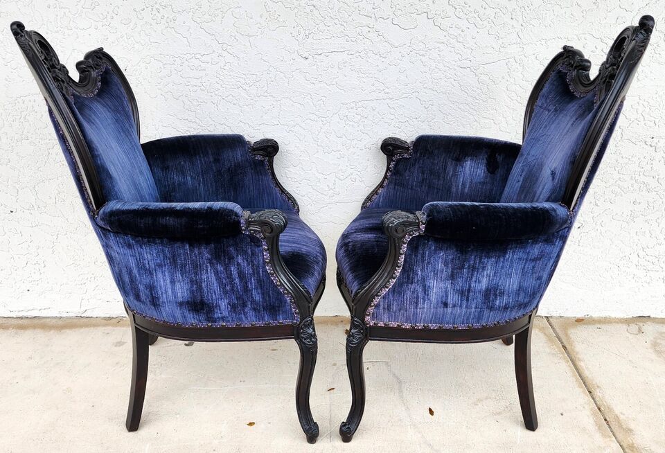 Antique French Parlor Chairs Pair