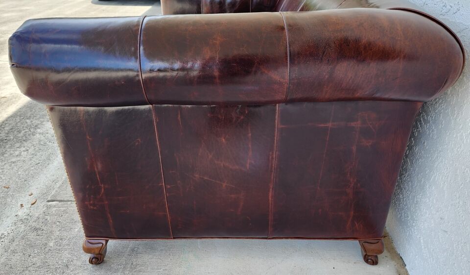 BENTLEY CHURCHILL Leather Sofa Ralph Lauren Style