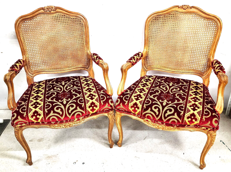 French Louis XV Armchairs Fauteuil Vintage