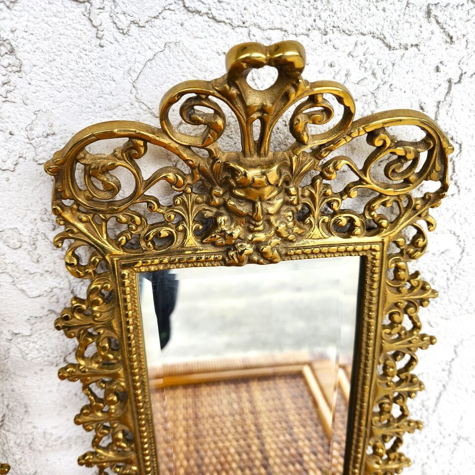 Italian Bacchus Sconces Mirrored Brass by Virginia Metalworks Metalcrafters