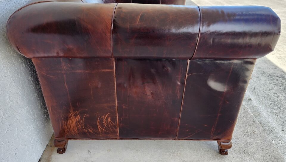 BENTLEY CHURCHILL Leather Sofa Ralph Lauren Style