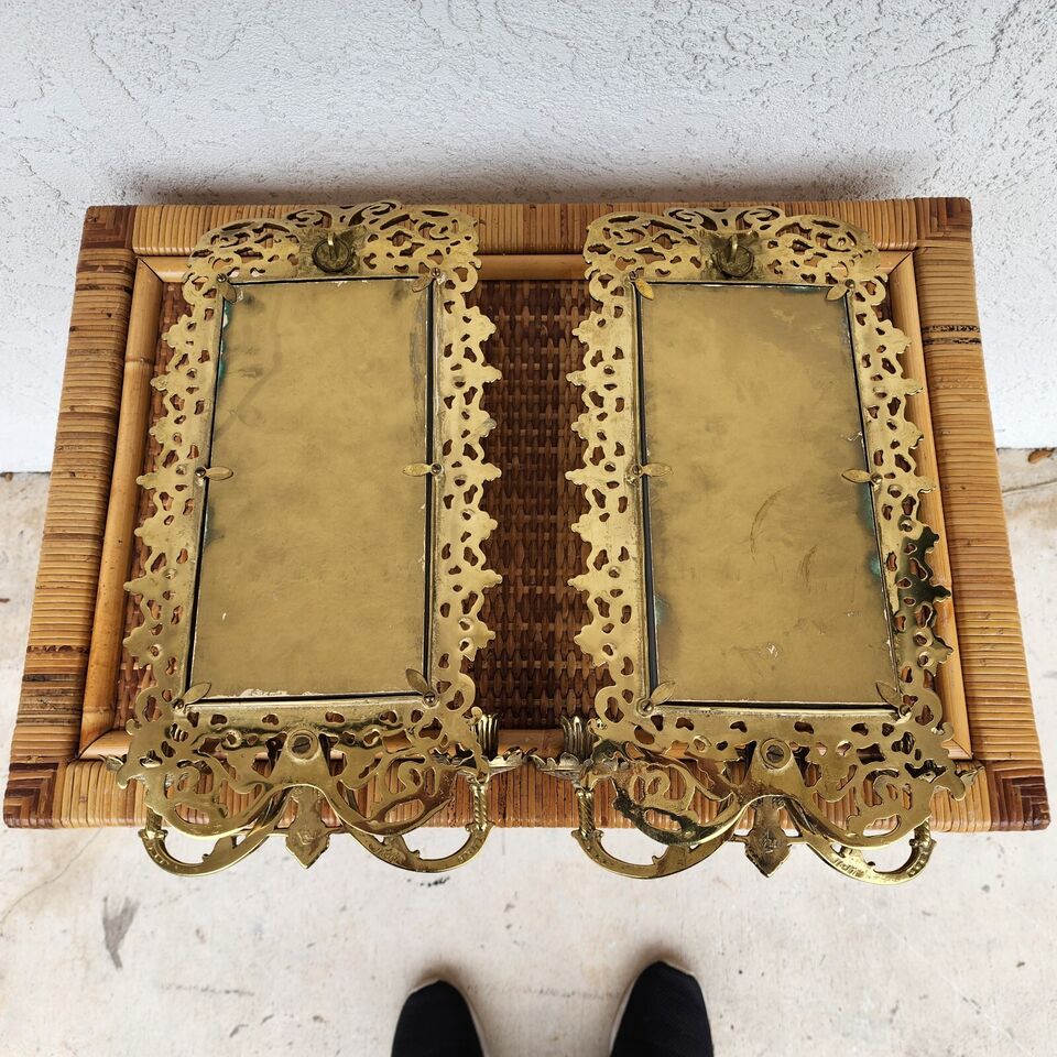 Italian Bacchus Sconces Mirrored Brass by Virginia Metalworks Metalcrafters