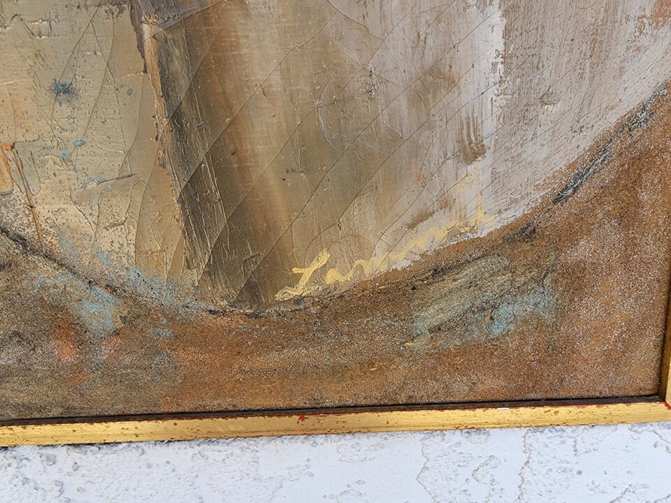 Vintage Signed MCM Abstract Oil Painting