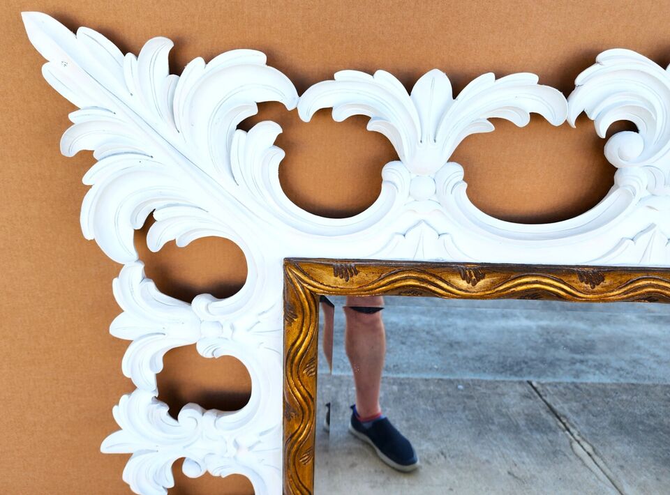Carved Wood Mirror by Harrison & Gil
