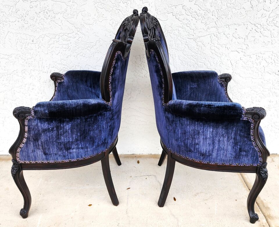 Antique French Parlor Chairs Pair