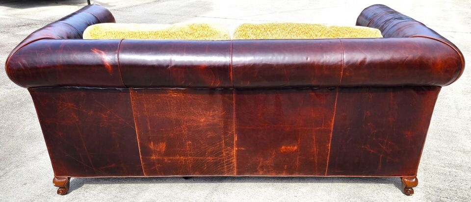 BENTLEY CHURCHILL Leather Sofa Ralph Lauren Style