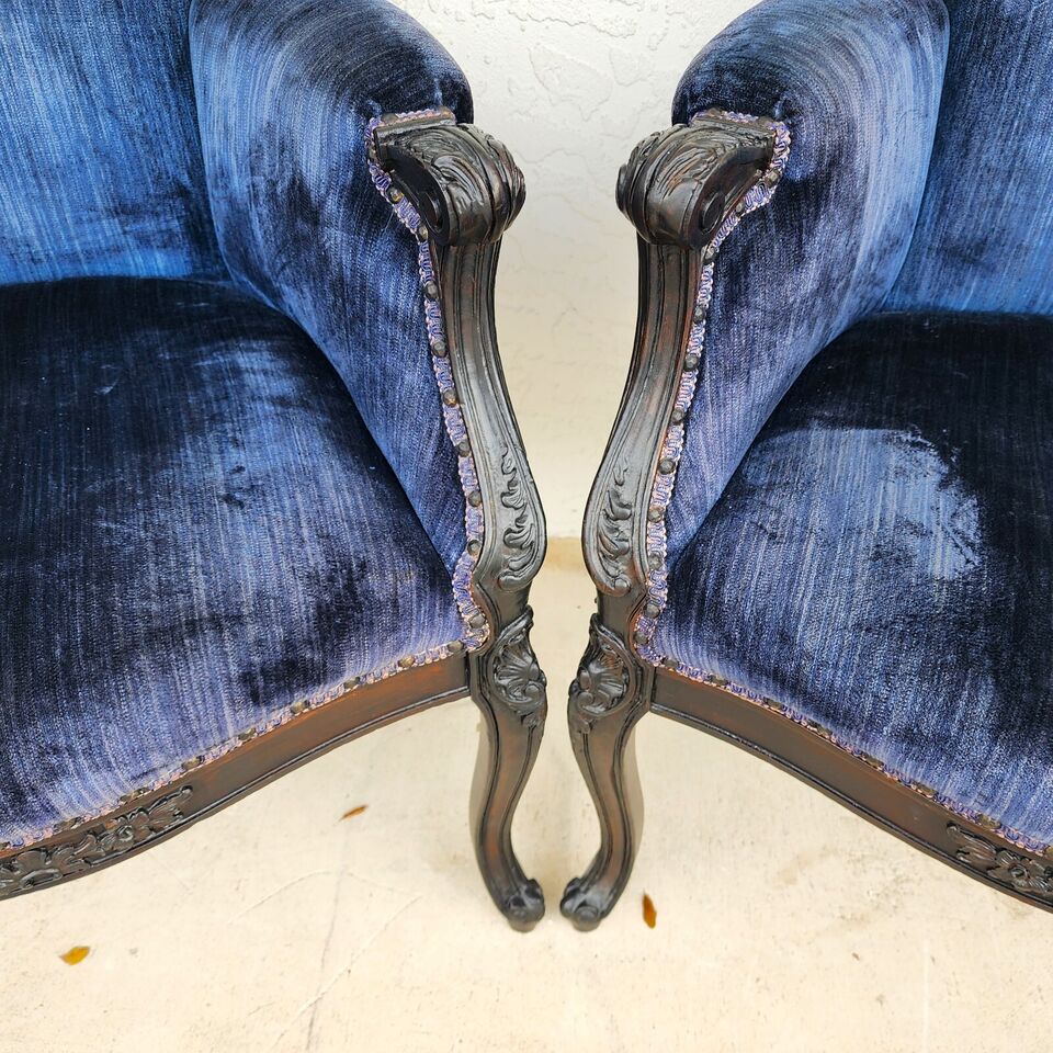 Antique French Parlor Chairs Pair