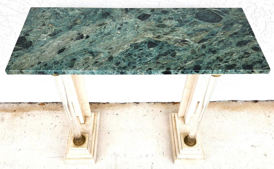 Italian Neoclassical Console Table Lucite Marble 1970s