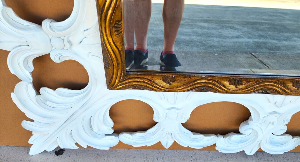 Carved Wood Mirror by Harrison & Gil