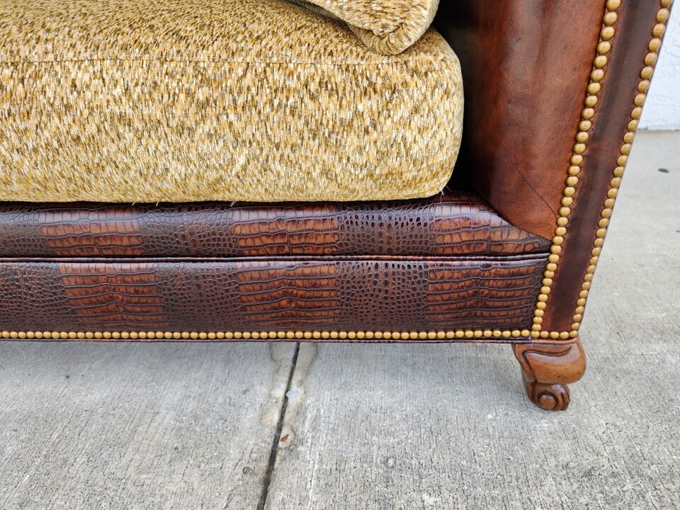 BENTLEY CHURCHILL Leather Sofa Ralph Lauren Style