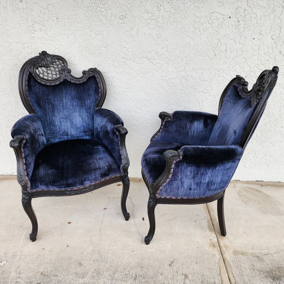Antique French Parlor Chairs Pair