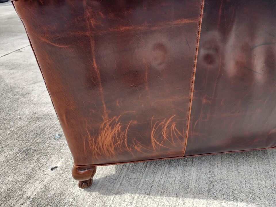 BENTLEY CHURCHILL Leather Sofa Ralph Lauren Style