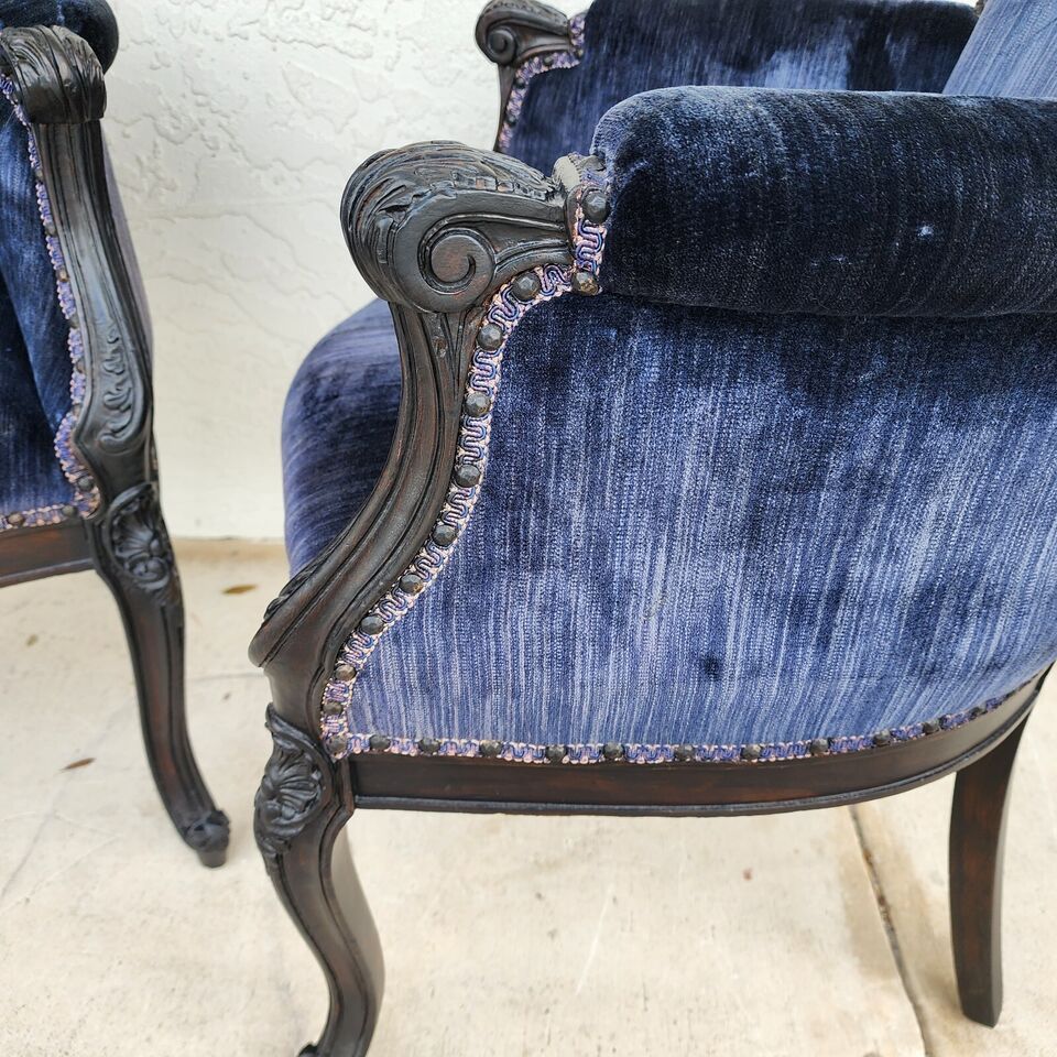 Antique French Parlor Chairs Pair