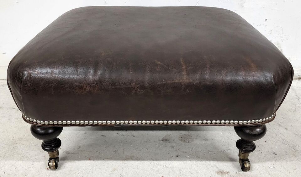 Leather Armchair & Ottoman Wingback Library Reading by LEE INDUSTRIES