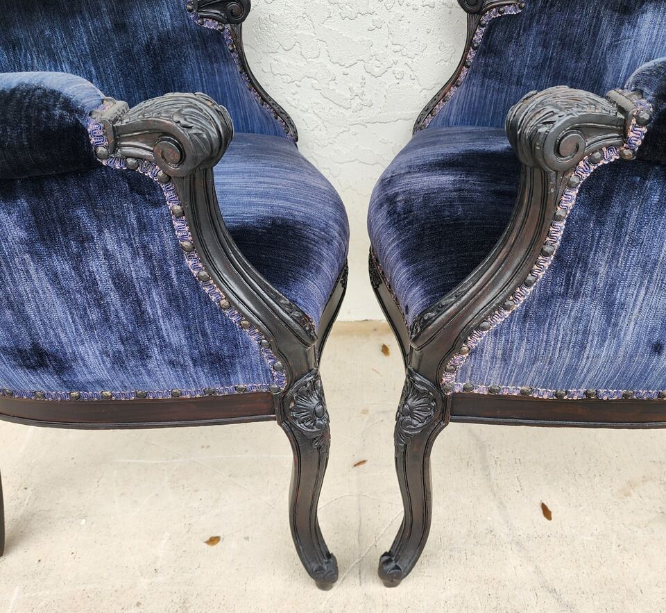 Antique French Parlor Chairs Pair