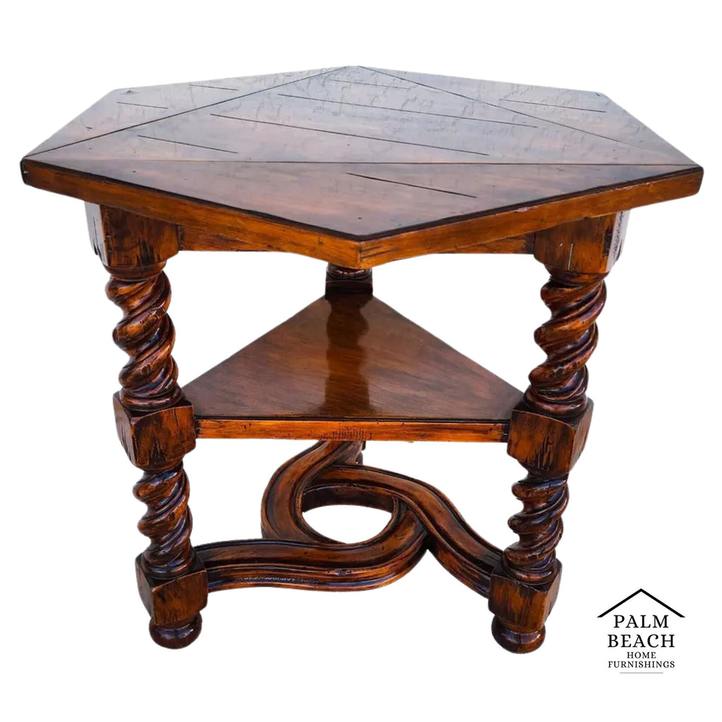 English Charles II Style Flip Top Side Table