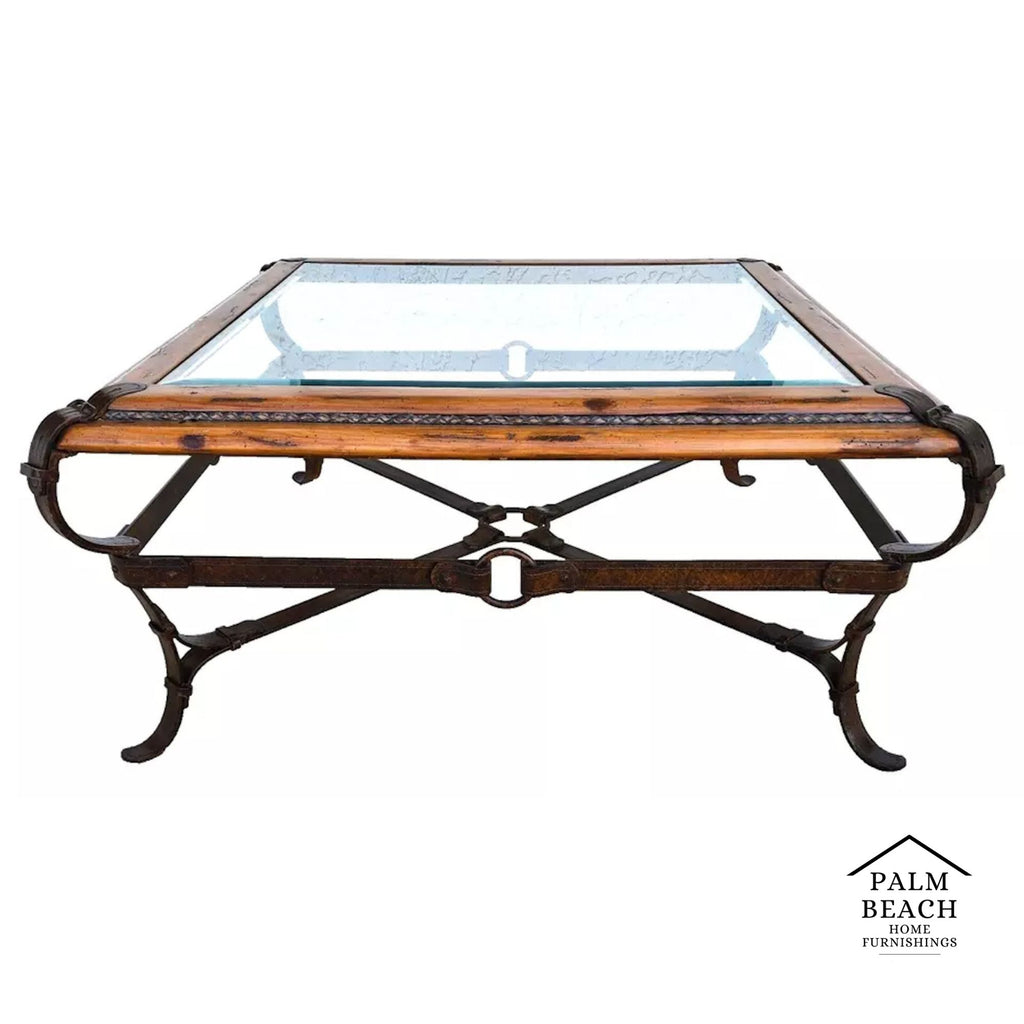 Adnet Hermes Style Coffee Table Equestrian Ranch Rustic