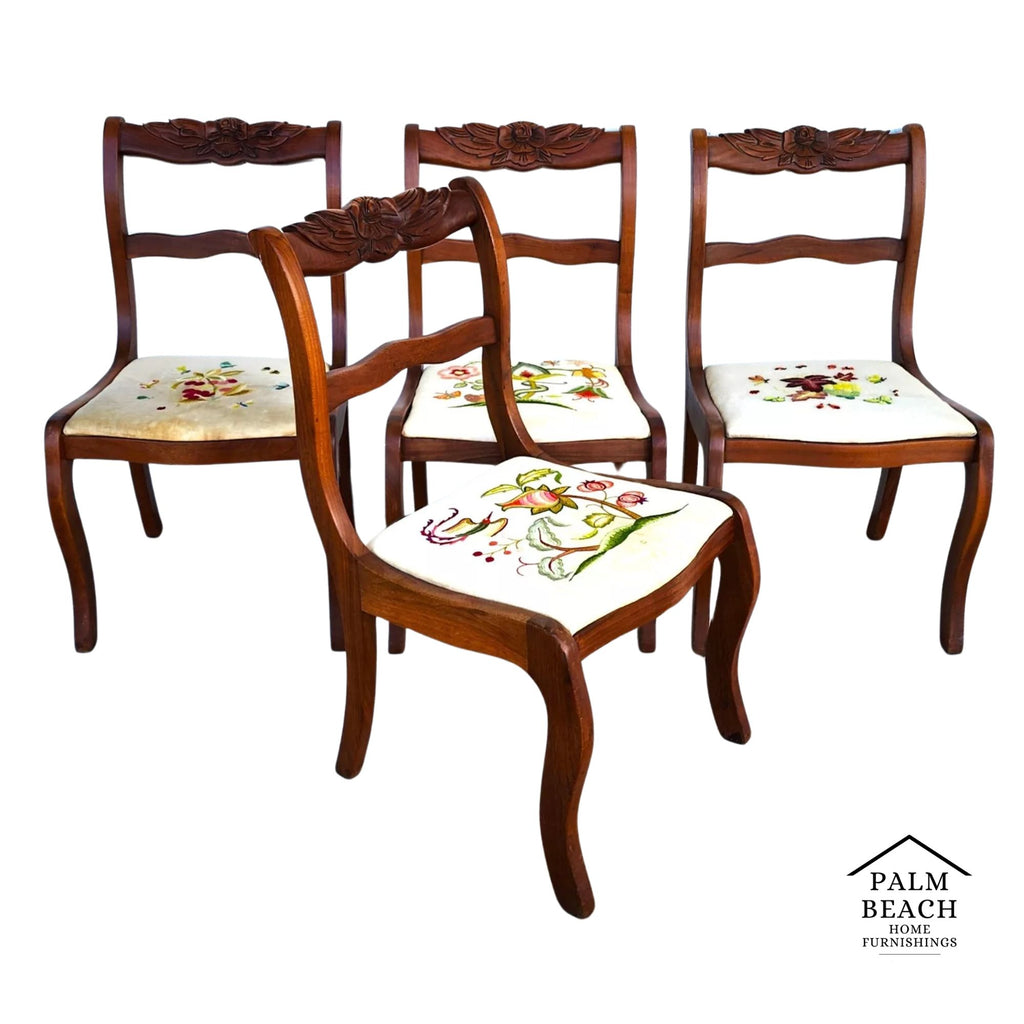 Tell City Mahogany Duncan Phyfe Rose Chairs