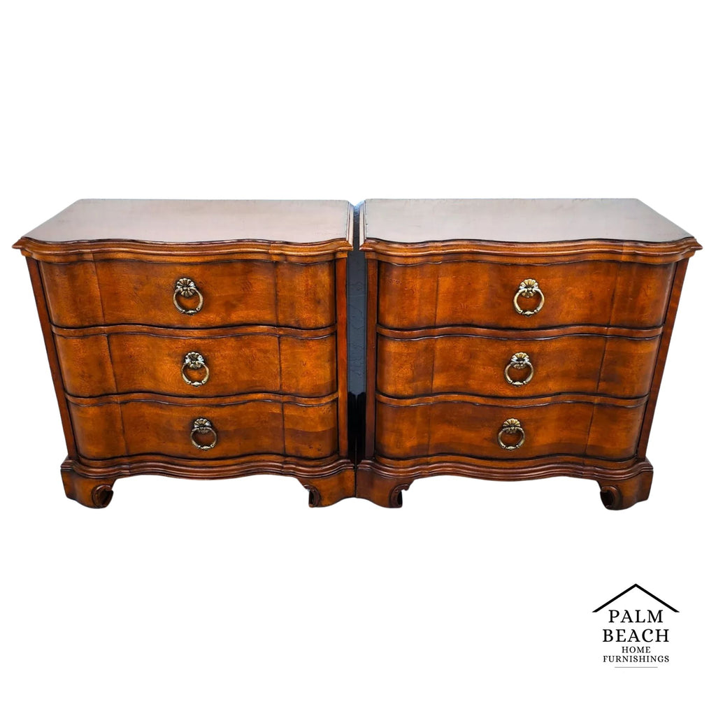 Pair Italian Bedside Chests Nightstands by CENTURY FURNITURE