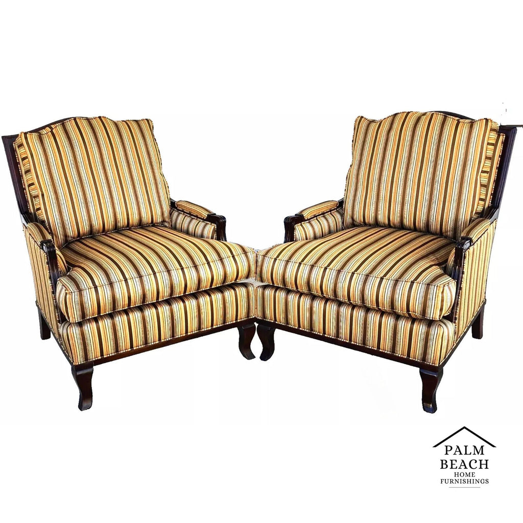 Bergere Club Armchairs by Fairfield Pair