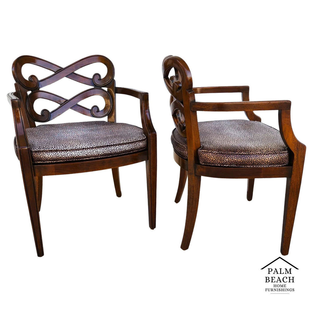 Antique Regency Armchairs Pretzel Back Pair