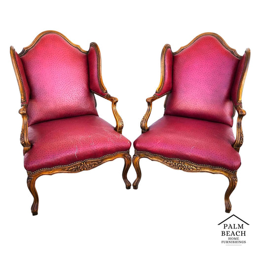 French Wingback Chairs by BAKER Pair
