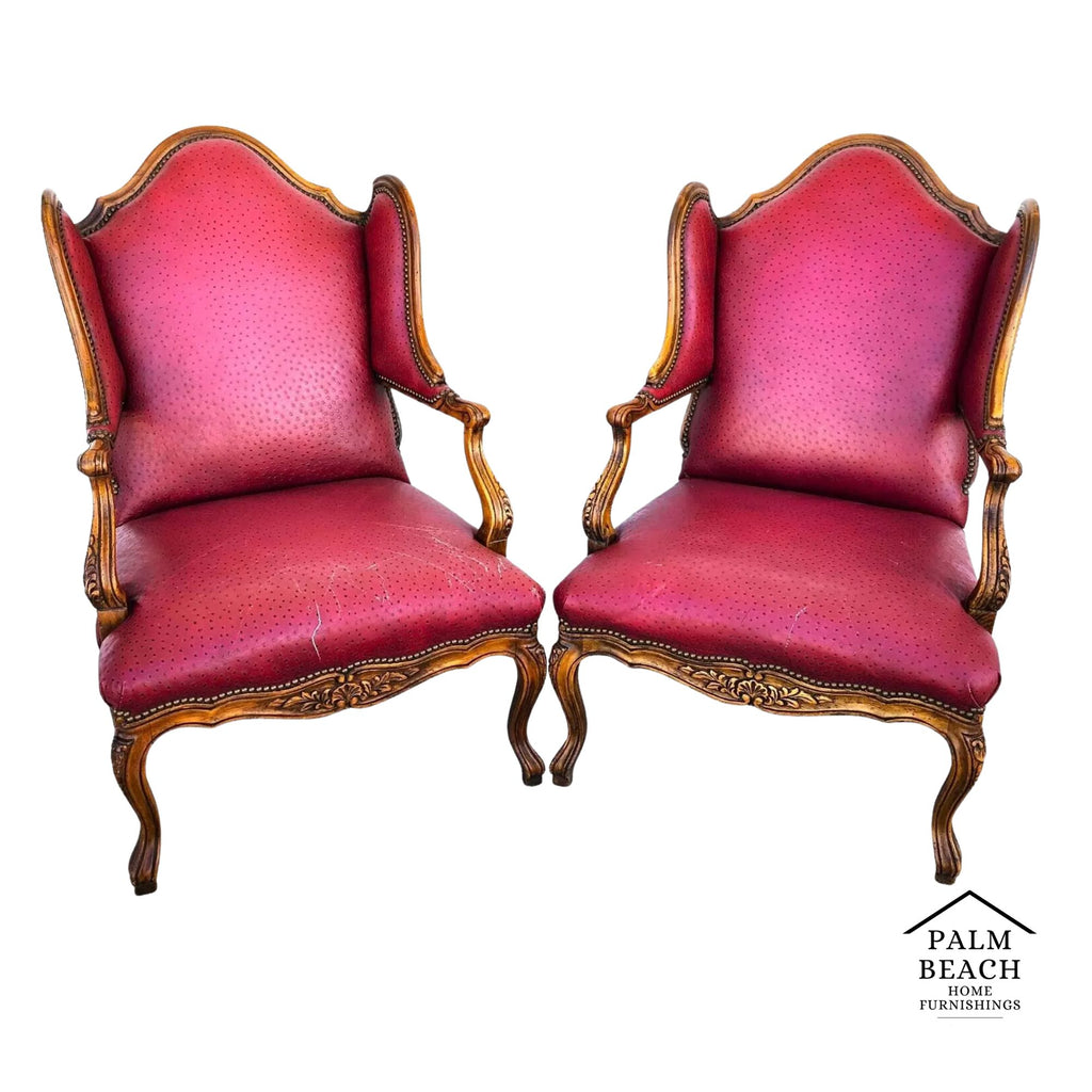 French Wingback Chairs by BAKER Pair