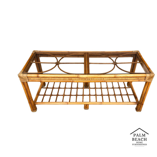 Vintage Bamboo Rattan Coffee Table