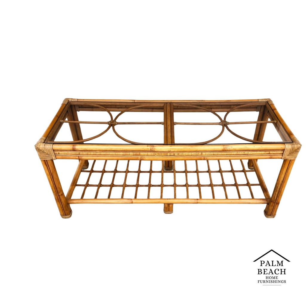 Vintage Bamboo Rattan Coffee Table