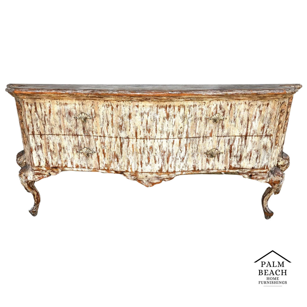 Painted Coastal Distressed Rustic Console Buffet Table