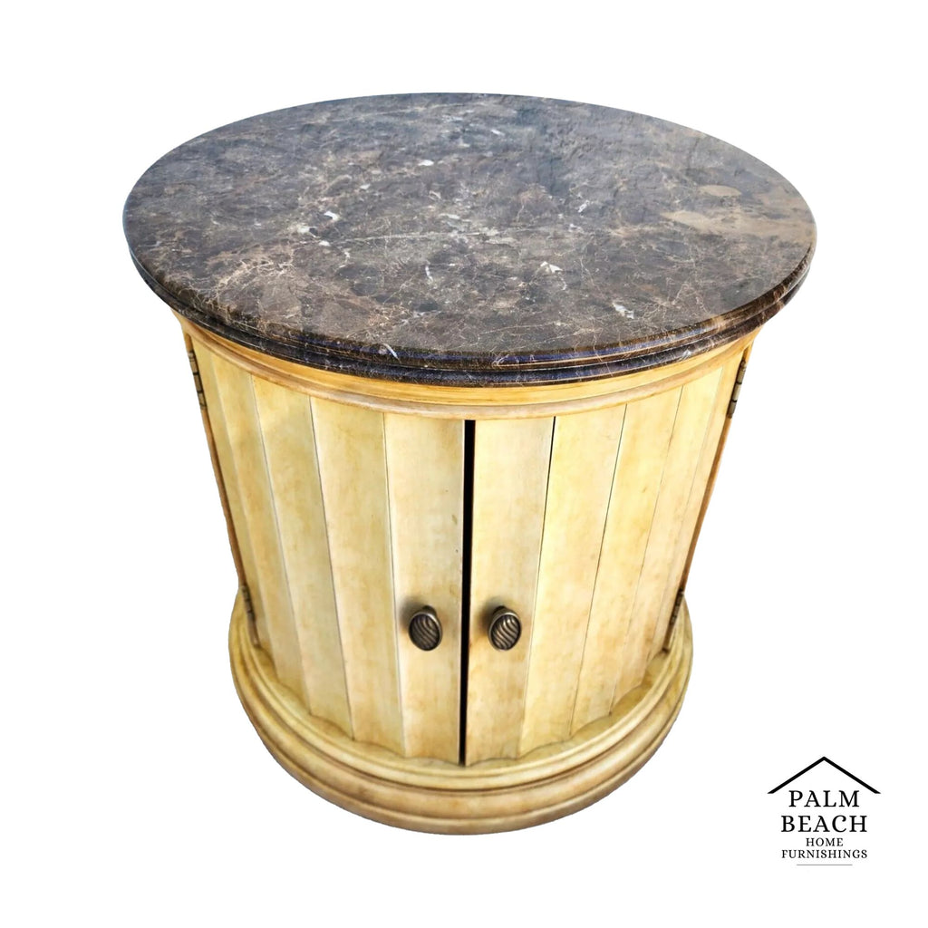 LEXINGTON Italian Marble Drum Side Center Table