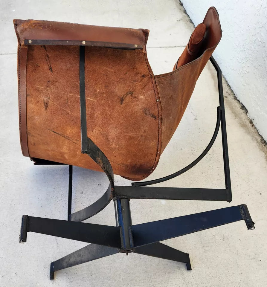 LEATHER SLING K CHAIR BY WILLIAM KATAVOLOS