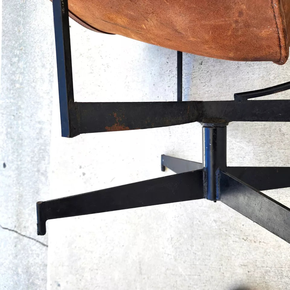 LEATHER SLING K CHAIR BY WILLIAM KATAVOLOS